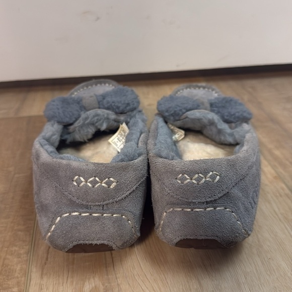 UGG Ansley Fur Bow Grey slippers Size 7 - Picture 3 of 6